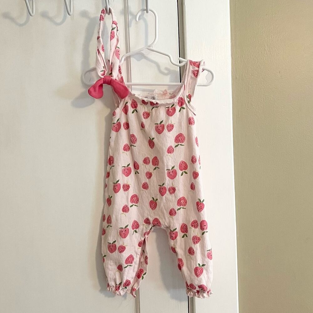 Rene rofe strawberry printed girl’s jumper with headband